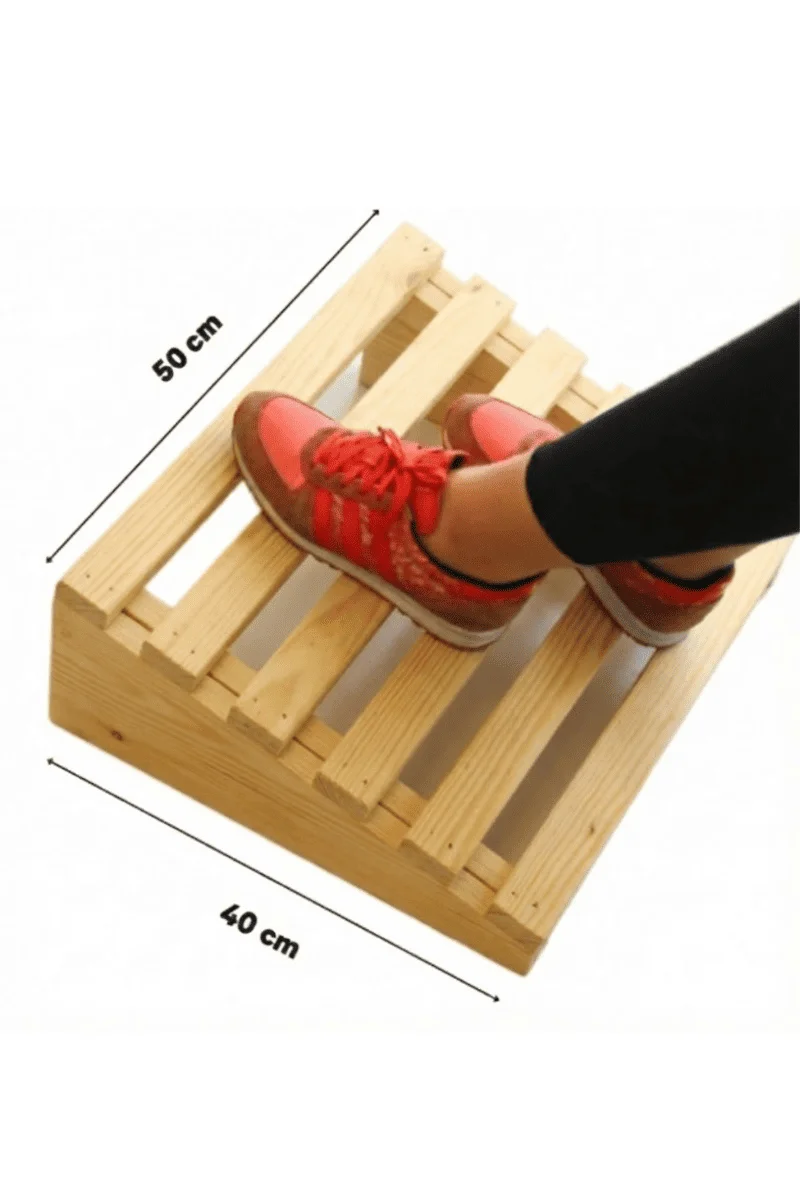 Doğal ahşap ergonomik masa altı ayak desteği 40x50 cm